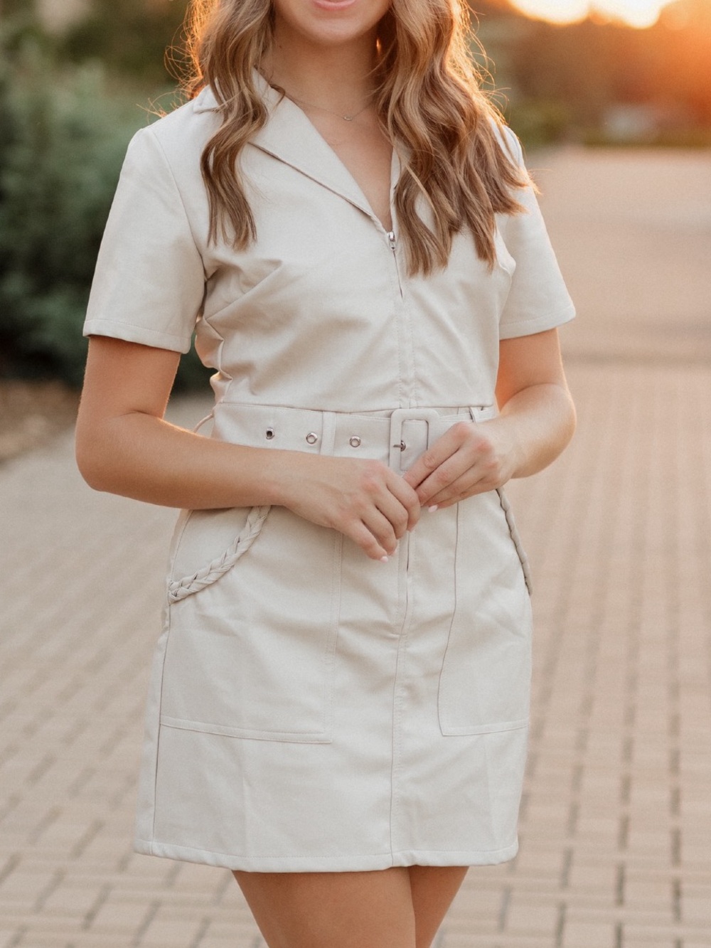 Cream Leather Dress!